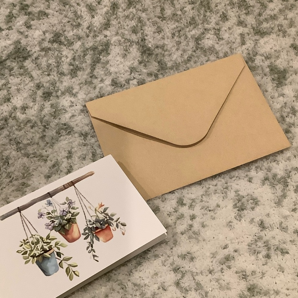Hanging Plants Watercolor Note Cards Greeting Cards Set of 6 NWT Handcrafted - Picture 15 of 16